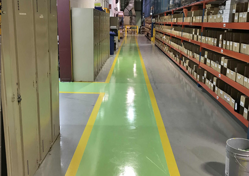 Plancher époxy entrepot Videotron   Plancher époxy entrepot Videotron